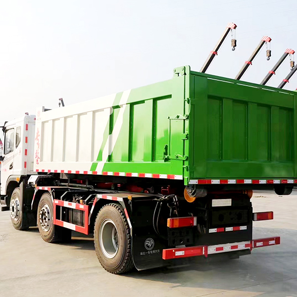 Dongfeng Huashen T5 Rear Double-Axle 18-Ton Hook Arm Garbage Truck