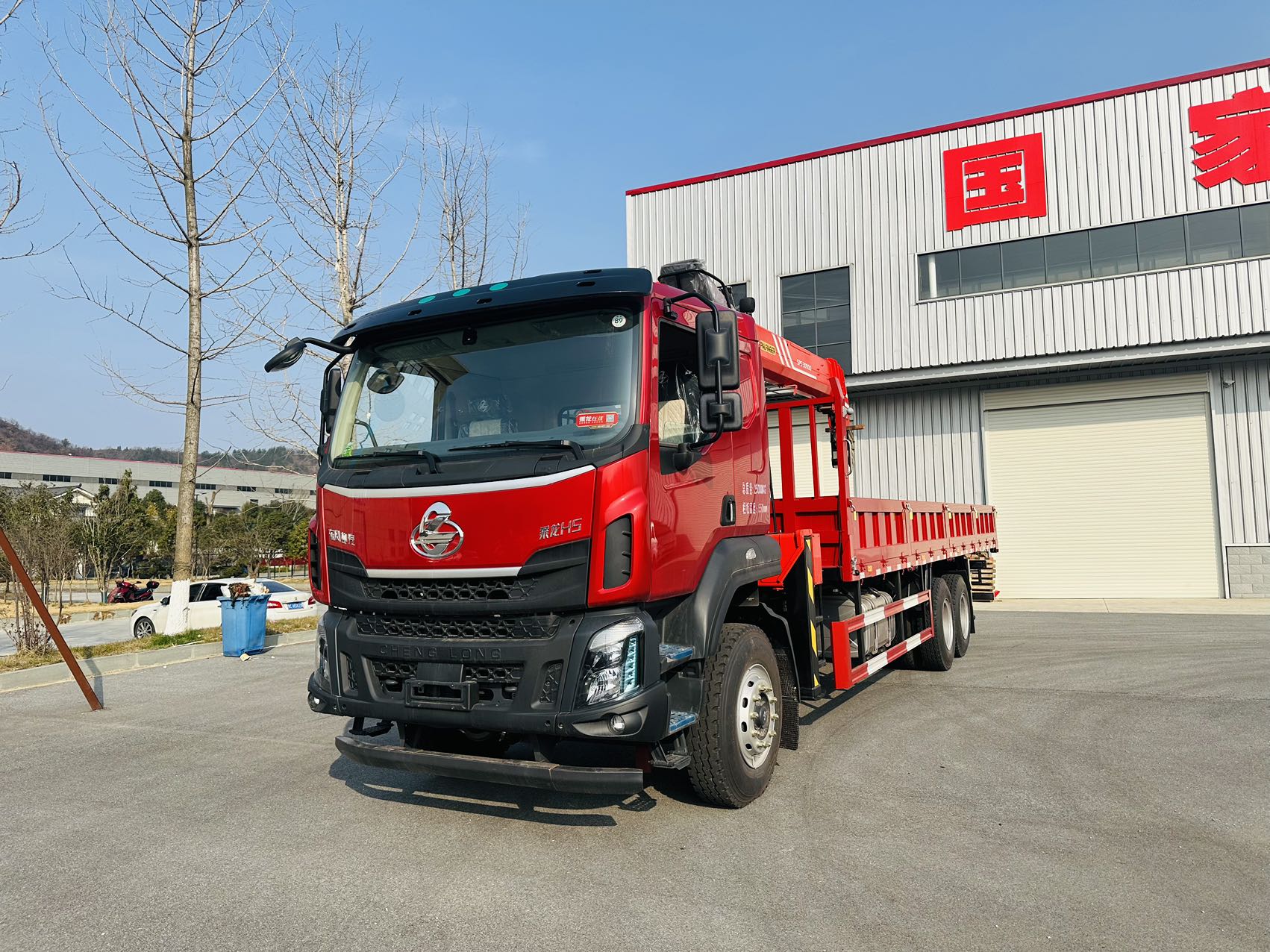 Versatile Truck-Mounted Crane Transporter, Designed for Efficient Cargo Handling